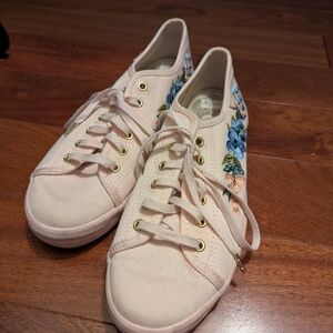 RARE Limited Edition Rifle Paper Co X KEDS Floral Embroidered Women's Sneakers